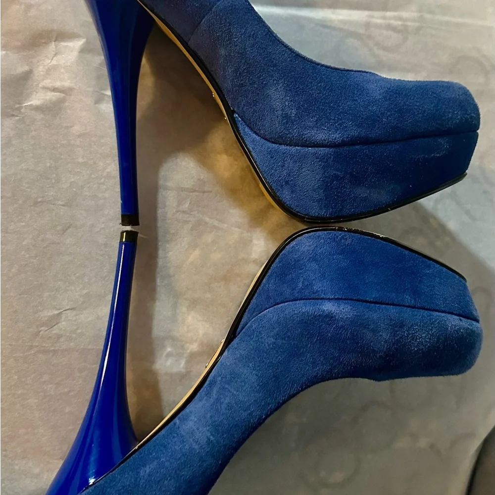 Bakers ~ Blue SUEDE platform stiletto - Picture 5 of 6